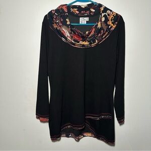 Parsley & Sage Small Artsy Lagenlook Soft Longline Tunic Longsleeve Cowl Neck